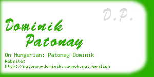 dominik patonay business card